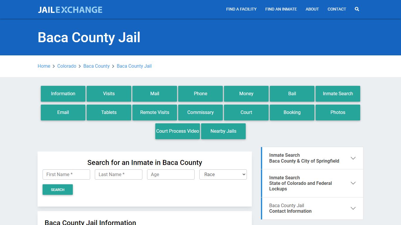 Baca County Jail Roster Lookup, CO, Inmate Search - Jail Exchange